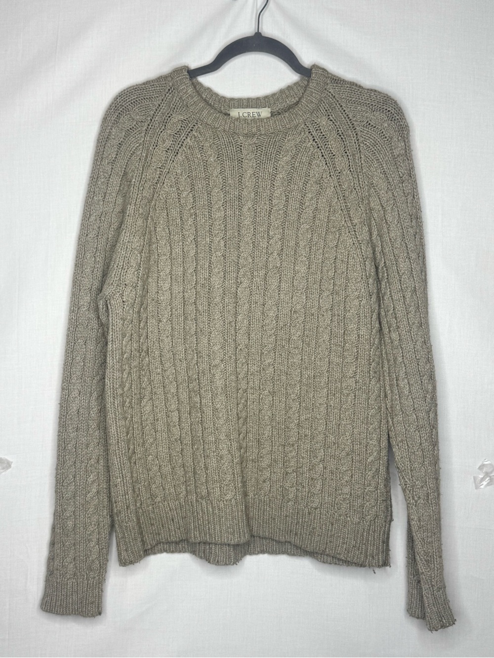 J Crew Mens 90s Y2K‎ Fisherman Cable Knit Crewneck Sweater Sz L Heritage Coastal